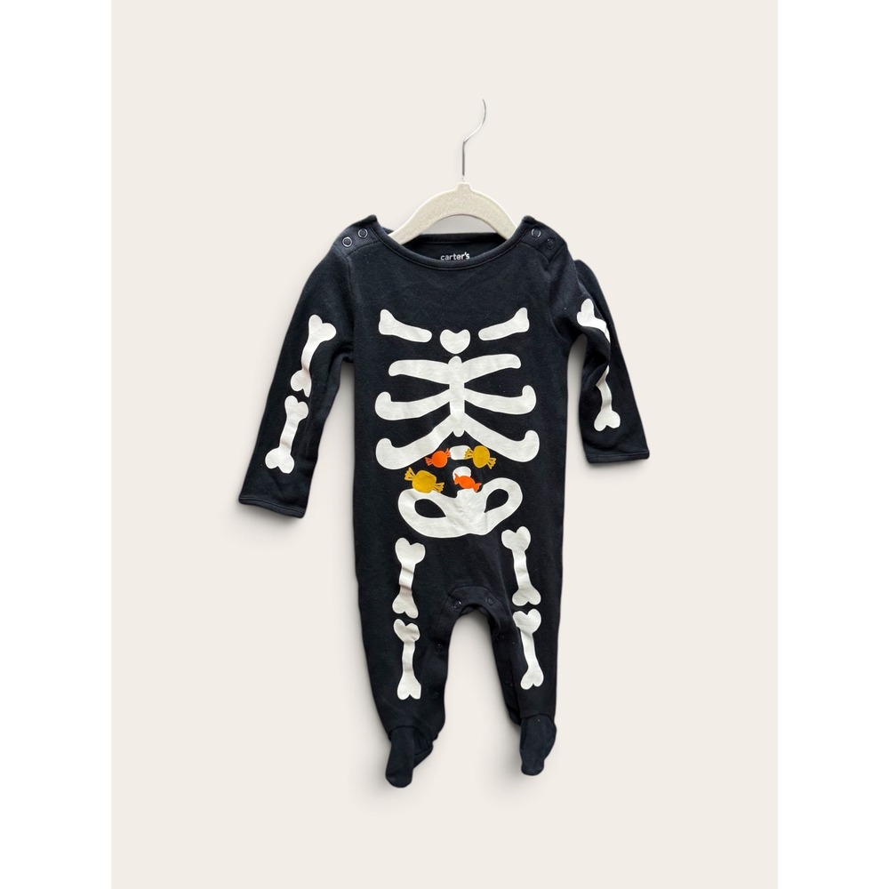 Carters Just One You Skeleton Halloween Candy Footed Sleeper Black 9M 1P690010